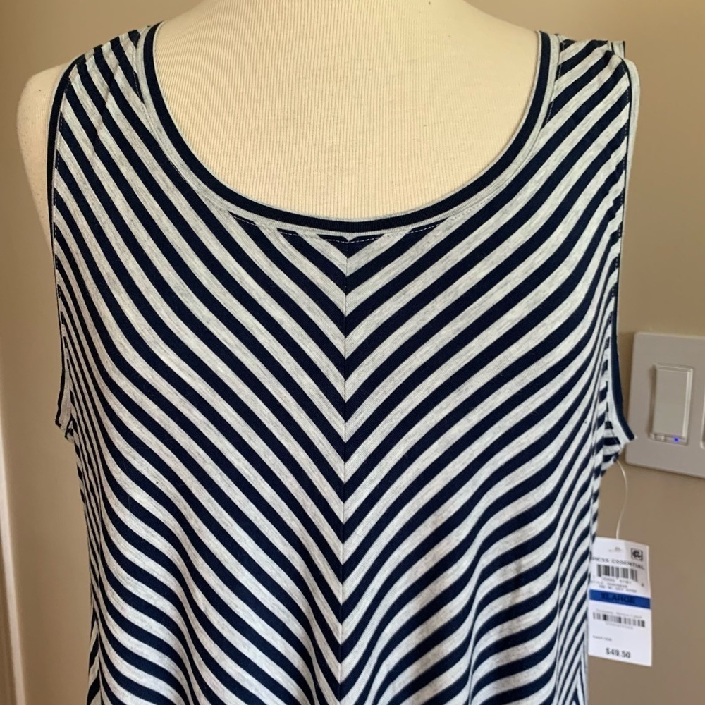Style & Co Sleeveless Dress striped blue white XL - Picture 3 of 13